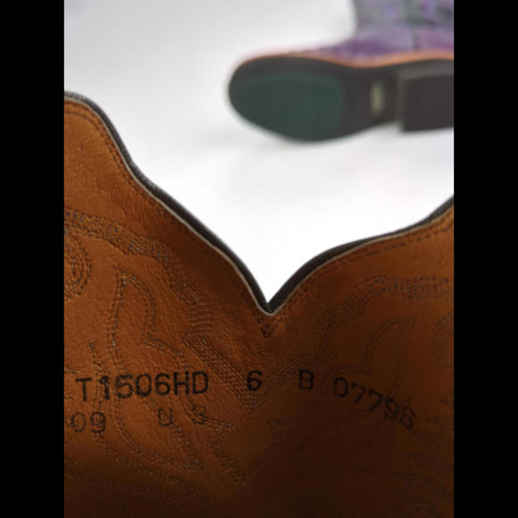 [SOLD] NWT LUCCHESE 2000 Women's Sz 6B Purple Ostrich Leather Boots T1506HD - Picture 9 of 10